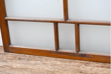 アンティーク建具　昭和初期　素朴な佇まいのガラス窓2枚セット　(R-083416)