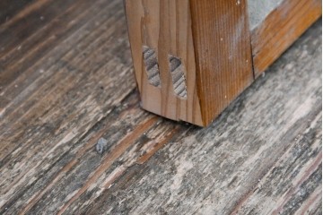 アンティーク建具　昭和初期　横桟と縦桟の構成が美しいガラス窓1枚　(R-083417)