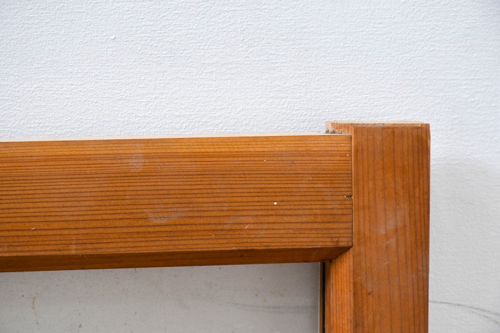 アンティーク建具　昭和初期　横桟と縦桟の構成が美しいガラス窓1枚　(R-083417)