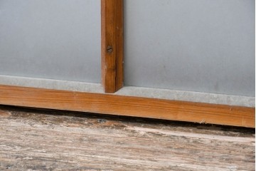 アンティーク建具　昭和初期　横桟と縦桟の構成が美しいガラス窓1枚　(R-083417)