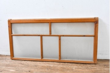 アンティーク建具　昭和初期　横桟と縦桟の構成が美しいガラス窓1枚　(R-083417)