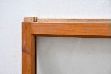 アンティーク建具　昭和初期　横桟と縦桟の構成が美しいガラス窓1枚　(R-083417)