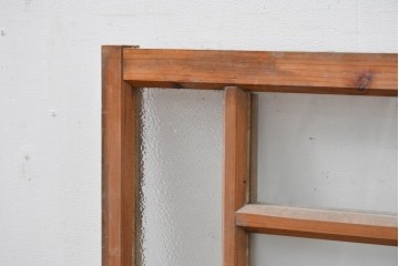 アンティーク建具　昭和初期　大正ロマンを思わせる佇まいのガラス窓2枚セット　(R-083420)