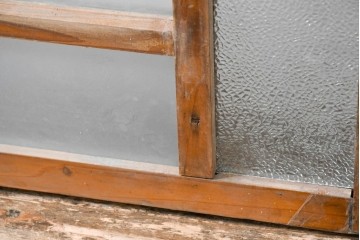 アンティーク建具　昭和初期　大正ロマンを思わせる佇まいのガラス窓2枚セット　(R-083420)