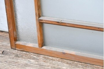 アンティーク建具　昭和初期　大正ロマンを思わせる佇まいのガラス窓2枚セット　(R-083420)