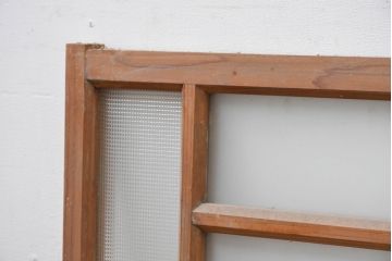 アンティーク建具　大正ロマン　ナチュラルな木の質感が魅力の窓2枚セット(引き戸、ガラス窓)(R-083424)