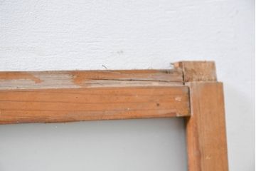 アンティーク建具　大正ロマン　ナチュラルな木の質感が魅力の窓2枚セット(引き戸、ガラス窓)(R-083424)