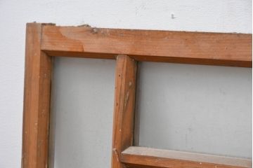 アンティーク建具　大正ロマン　ナチュラルな素材で柔らかな雰囲気のお部屋にもピッタリな窓2枚セット(引き戸、ガラス窓)(R-083425)
