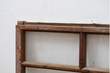 アンティーク建具　大正ロマン　味わい深い木の温もりが魅力の窓2枚セット(引き戸、ガラス窓)(R-083426)