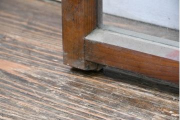 アンティーク建具　大正ロマン　和モダンインテリアに最適な窓2枚セット(引き戸、ガラス窓)(R-083427)