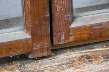 アンティーク建具　大正ロマン　和モダンインテリアに最適な窓2枚セット(引き戸、ガラス窓)(R-083427)