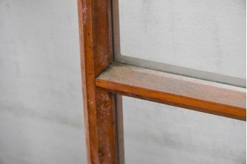 アンティーク建具　大正ロマン　和モダンインテリアに最適な窓2枚セット(引き戸、ガラス窓)(R-083427)