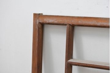 アンティーク建具　大正ロマン　自然素材の風合いが魅力の窓2枚セット(引き戸、ガラス窓)(R-083428)