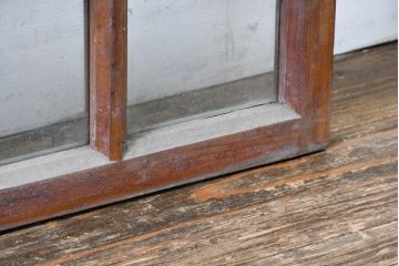 アンティーク建具　大正ロマン　自然素材の風合いが魅力の窓2枚セット(引き戸、ガラス窓)(R-083428)