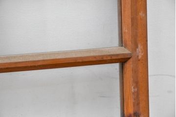 アンティーク建具　大正ロマン　自然素材の風合いが魅力の窓2枚セット(引き戸、ガラス窓)(R-083428)