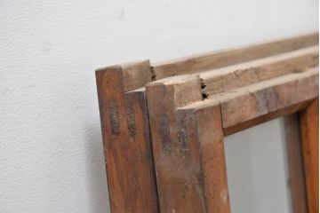 アンティーク建具　大正ロマン　自然素材の風合いが魅力の窓2枚セット(引き戸、ガラス窓)(R-083428)
