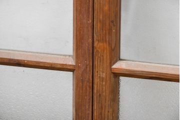 アンティーク建具　大正ロマン　ナチュラルな素材で柔らかな雰囲気のお部屋にもピッタリな窓4枚セット(引き戸、ガラス窓)(R-083429)