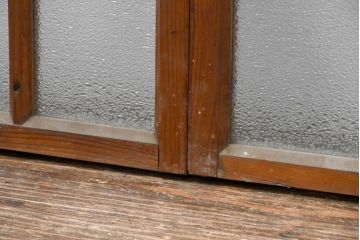 アンティーク建具　大正ロマン　ナチュラルな素材で柔らかな雰囲気のお部屋にもピッタリな窓4枚セット(引き戸、ガラス窓)(R-083429)