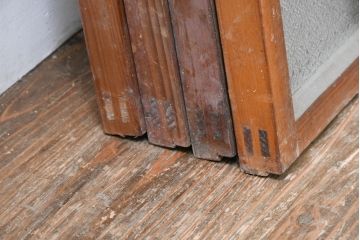 アンティーク建具　大正ロマン　ナチュラルな素材で柔らかな雰囲気のお部屋にもピッタリな窓4枚セット(引き戸、ガラス窓)(R-083429)