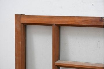 アンティーク建具　大正ロマン　暮らしにやさしい木の風合いを取り入れられる窓2枚セット(引き戸、ガラス窓)(R-083430)