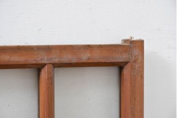 アンティーク建具　大正ロマン　暮らしにやさしい木の風合いを取り入れられる窓2枚セット(引き戸、ガラス窓)(R-083430)