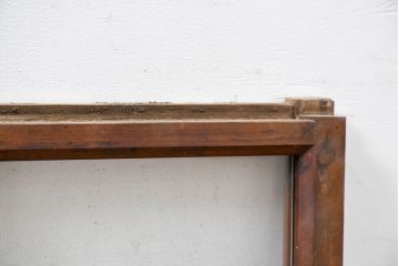 アンティーク建具　大正ロマン　暮らしにやさしい木の風合いを取り入れられる窓2枚セット(引き戸、ガラス窓)(R-083430)
