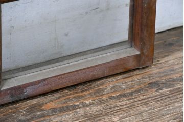 アンティーク建具　大正ロマン　暮らしにやさしい木の風合いを取り入れられる窓2枚セット(引き戸、ガラス窓)(R-083430)
