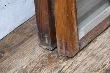 アンティーク建具　大正ロマン　暮らしにやさしい木の風合いを取り入れられる窓2枚セット(引き戸、ガラス窓)(R-083430)