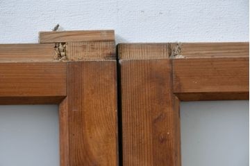アンティーク建具　落ち着いた和の雰囲気を演出できる窓2枚セット(引き戸、ガラス窓)(R-083431)