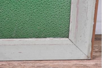 アンティーク建具　希少な大判色ガラス入りのフィックスガラス戸1枚(FIX窓、フィックス窓、明り取り、明かり取り、嵌め殺し)(R-083432)