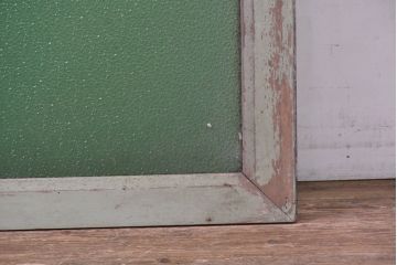 アンティーク建具　希少な大判色ガラス入りのフィックスガラス戸1枚(FIX窓、フィックス窓、明り取り、明かり取り、嵌め殺し)(R-083432)
