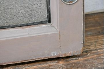 和製アンティーク　ペイント仕上げ限定　大正ロマン　色使いが可愛らしいステンドグラス窓2枚(建具、明かり取り、明り取り、ガラス窓、ディスプレイ、アート)(R-083436)