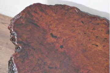 和製ビンテージ　瘤杢(こぶもく)　輪切り一枚板の座卓(ローテーブル、センターテーブル、リビングテーブル、ヴィンテージ)(R-083442)