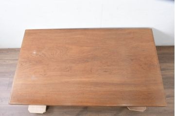 和製ビンテージ　激重!!　アフリカンチーク(アフロモシア)材　一枚板　落ち着きのある和を演出する重厚感のある座卓(ローテーブル、センターテーブル、リビングテーブル、ヴィンテージ)(R-083448)