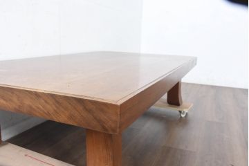 和製ビンテージ　激重!!　アフリカンチーク(アフロモシア)材　一枚板　落ち着きのある和を演出する重厚感のある座卓(ローテーブル、センターテーブル、リビングテーブル、ヴィンテージ)(R-083448)