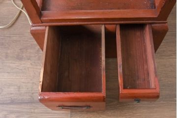 和製アンティーク　趣きある灯りで和の空間を演出する障子張り行灯(行燈、スタンドライト、間接照明、フロアスタンド)(R-083452)