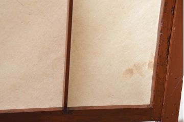 和製アンティーク　趣きある灯りで和の空間を演出する障子張り行灯(行燈、スタンドライト、間接照明、フロアスタンド)(R-083452)