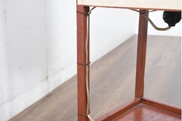 和製アンティーク　趣きある灯りで和の空間を演出する障子張り行灯(行燈、スタンドライト、間接照明、フロアスタンド)(R-083452)