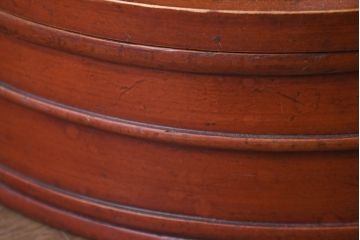和製アンティーク　漆塗りが美しく和の雰囲気を醸し出す行灯(丸行灯、行燈、照明、フロアスタンド)(R-083453)
