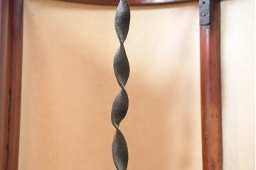 和製アンティーク　漆塗りが美しく和の雰囲気を醸し出す行灯(丸行灯、行燈、照明、フロアスタンド)(R-083453)