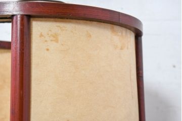 和製アンティーク　漆塗りが美しく和の雰囲気を醸し出す行灯(丸行灯、行燈、照明、フロアスタンド)(R-083453)