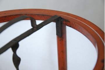 和製アンティーク　漆塗りが美しく和の雰囲気を醸し出す行灯(丸行灯、行燈、照明、フロアスタンド)(R-083453)