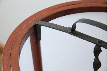 和製アンティーク　漆塗りが美しく和の雰囲気を醸し出す行灯(丸行灯、行燈、照明、フロアスタンド)(R-083453)
