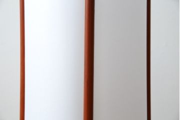 和製アンティーク　漆塗りが美しく和の雰囲気を醸し出す行灯(丸行灯、行燈、照明、フロアスタンド)(R-083453)