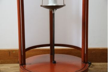 和製アンティーク　漆塗りが美しく和の雰囲気を醸し出す行灯(丸行灯、行燈、照明、フロアスタンド)(R-083453)