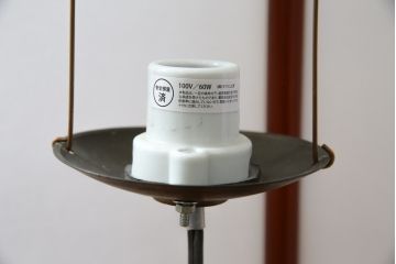 和製アンティーク　漆塗りが美しく和の雰囲気を醸し出す行灯(丸行灯、行燈、照明、フロアスタンド)(R-083453)