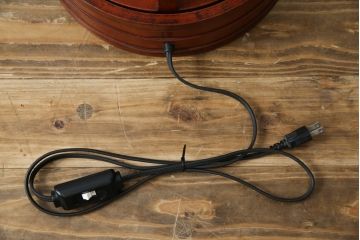 和製アンティーク　漆塗りが美しく和の雰囲気を醸し出す行灯(丸行灯、行燈、照明、フロアスタンド)(R-083453)