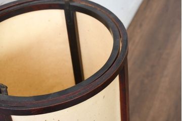 和製アンティーク　穏やかで温もりある光を演出する味わい深い行灯(丸行灯、行燈、照明、フロアスタンド)(R-083454)