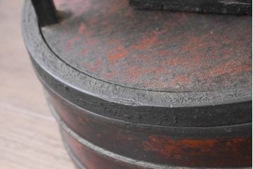 和製アンティーク　穏やかで温もりある光を演出する味わい深い行灯(丸行灯、行燈、照明、フロアスタンド)(R-083454)