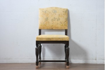 和製アンティーク　大正ロマン　古い洋館で使われていた彫刻入りチェア　(R-083456)